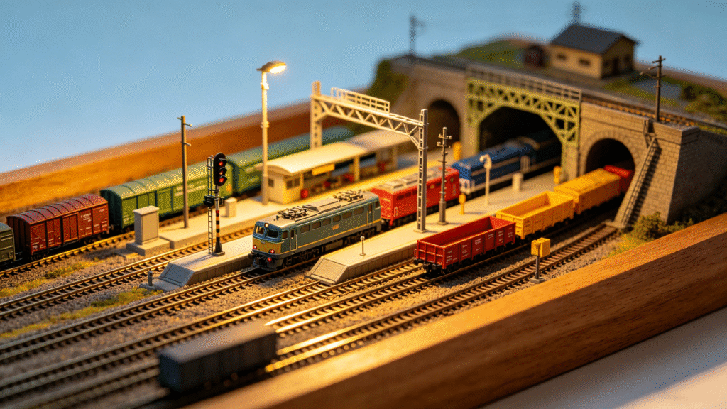 custom model railroad industrial scene design
