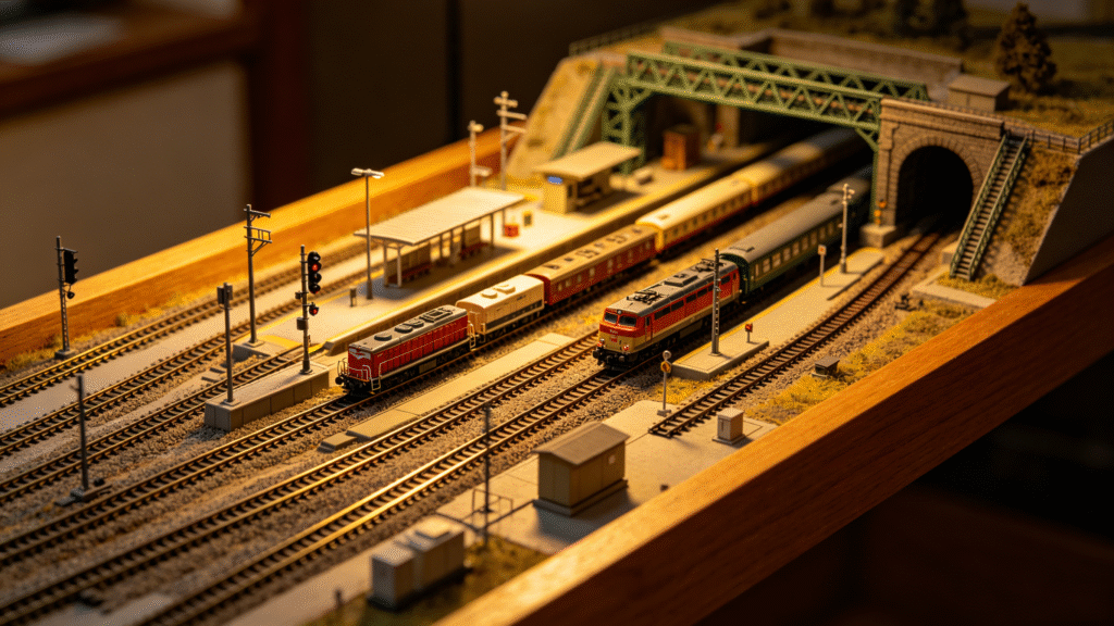custom model railroad industrial scene design
